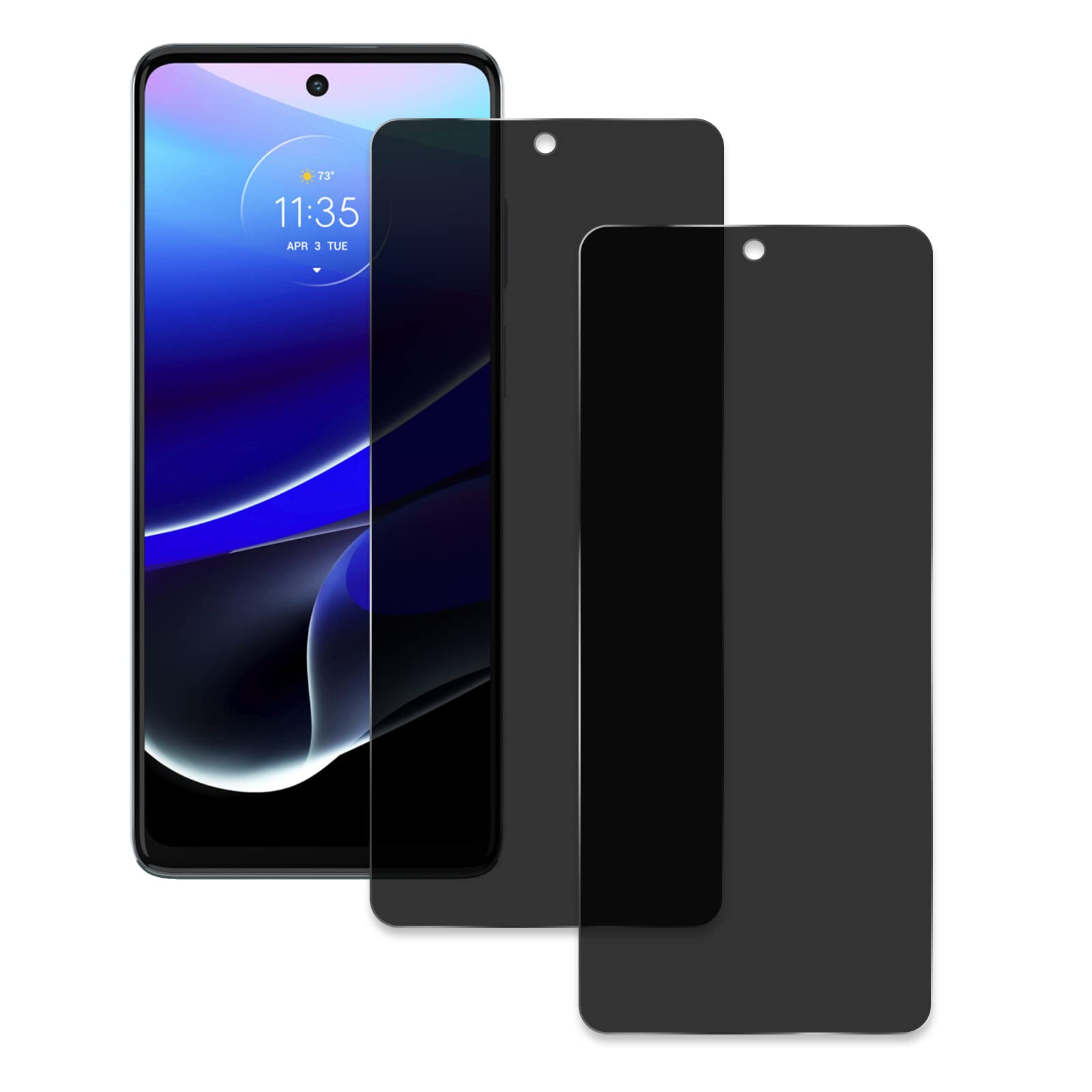 2 Pack Privacy Screen Protector for Motorola Moto G Stylus 2022, Privacy Tempered Glass Film [9H Hardness][Bubble-Free] [Shatter Proof] [Anti-fingerprint] [Easy Installation] Screen Protector Glass Compatible with Motorola Moto G Stylus 2022