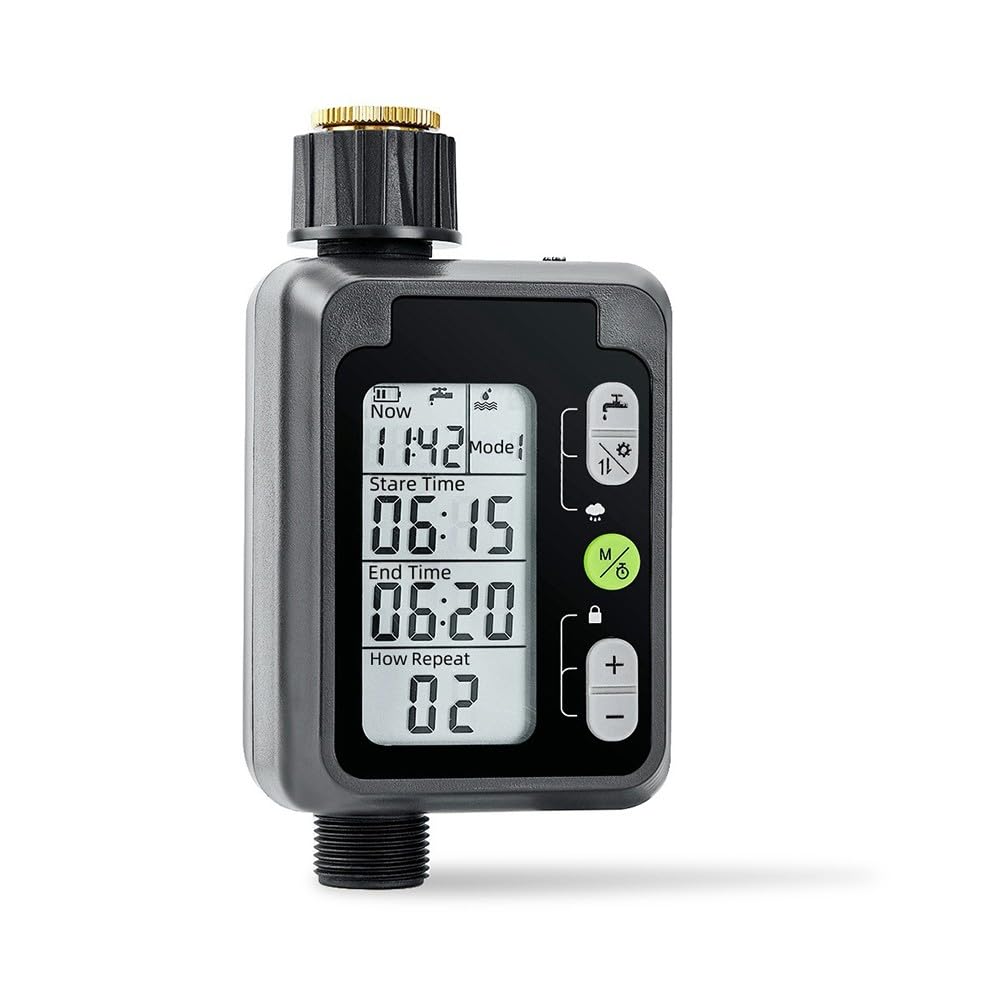Contrôleur d'irrigation de jardin avec paramètres programmables, minuterie automatique avec retard de pluie pour arroseurs extérieurs