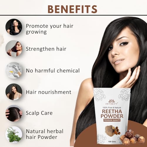 Image of INTIMIFY Reetha Powder For Hair Growth | For All Hair Type | Used as Hair Mask | 100 Grams