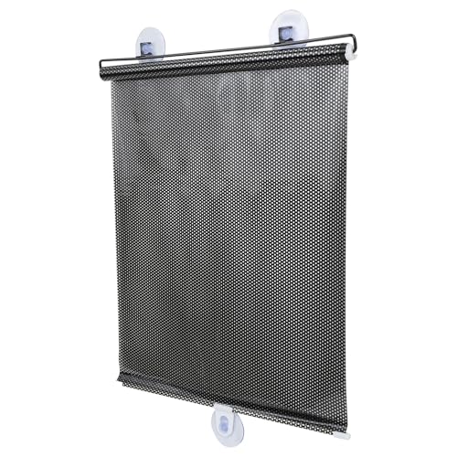 NUOBESTY Persianas Enrollables con Ventosas para Ventanas y Puertas, Cortina Negra de PVC 40x125 Cm, Película Parasol Temporal Resistente al Desgaste, Protección Solar y Privacidad
