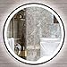 Produktbild GJX Kosmetikspiegel Smart Touch-Schalter Runde Badezimmer LED Lichtspiegel, Classic Black, 700 * 700 mm, 5 mm Silver Mirror