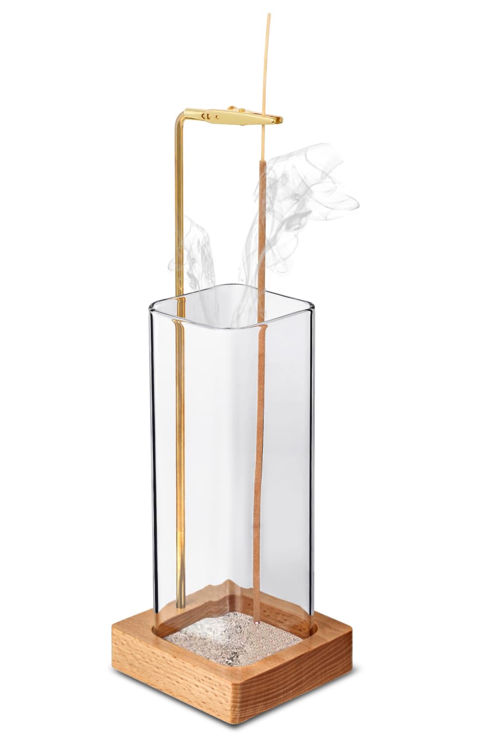 Hanging Brass & Glass Incense Holder