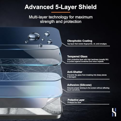 Image of Tempered Glass for Nothing Phone 2 (6.7 Inch) Military Grade 9H Screen Guard, Anti-Scratch, Shatterproof, Edge-to-Edge Full Coverage - Black Border