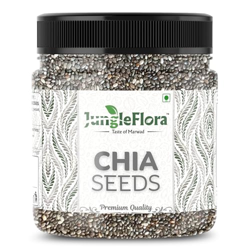 Image of JUNGLE FLORA Organic Chia Seeds 500g | Raw Chia seed | seed for eating | Seeds for Weight Management | Healthy Snack | Healthy food for eating diet snacks for weight loss.