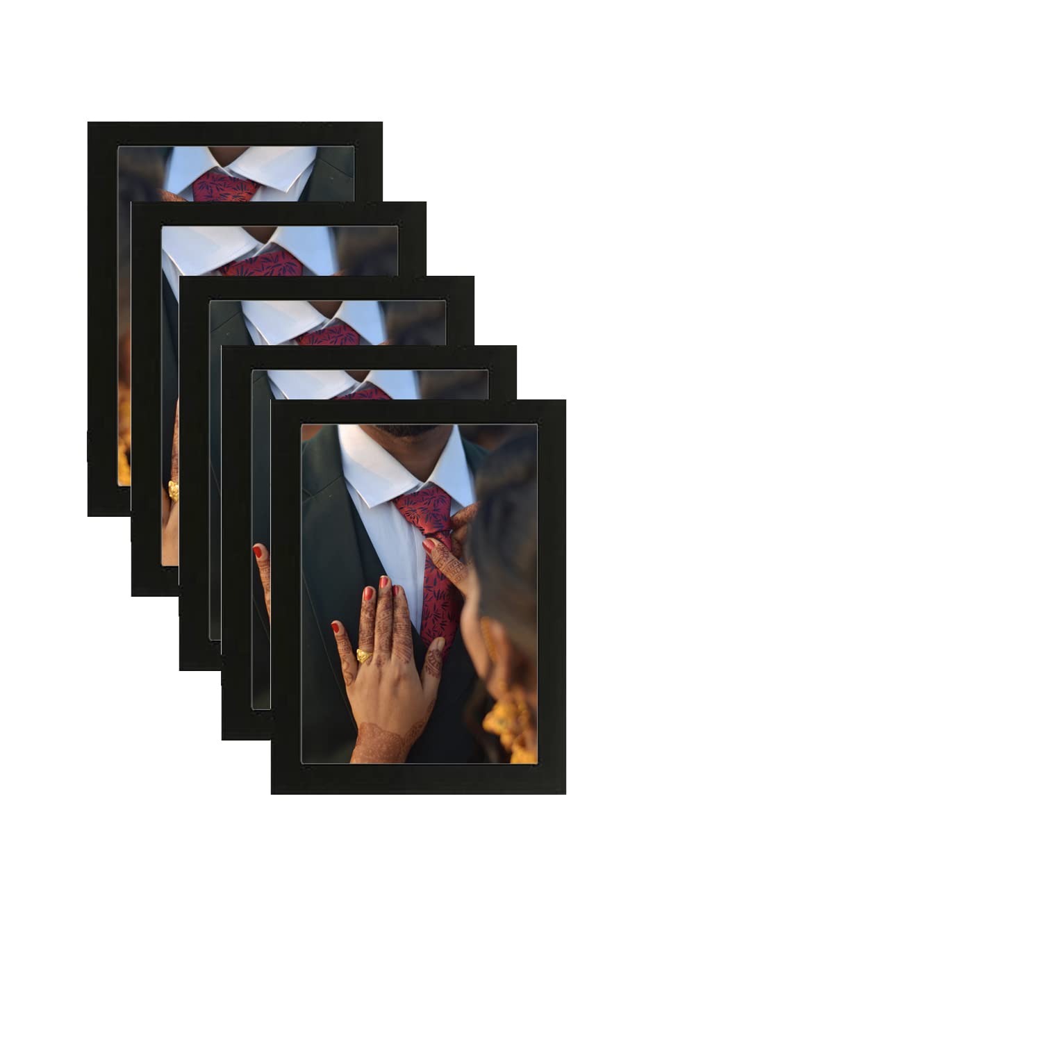 VUFVUF A4 Size Photo Frame For Wall Set of 05 Black Acrylic frames