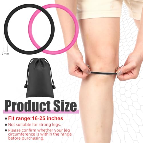 Image of Foilswirl Silicone Patella Knee Band for Basketball Patella Tendon Support Knee Pain Running Tendon Brace Support Strap(4,Black and Rose Red,L)