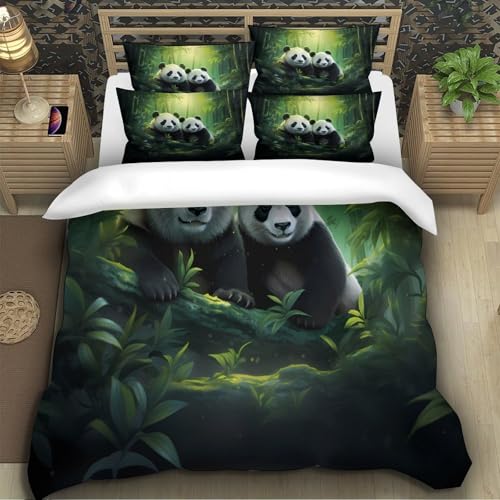 Housse de couette pandas 140x200 microfibre douce pour lit single enfant - 5