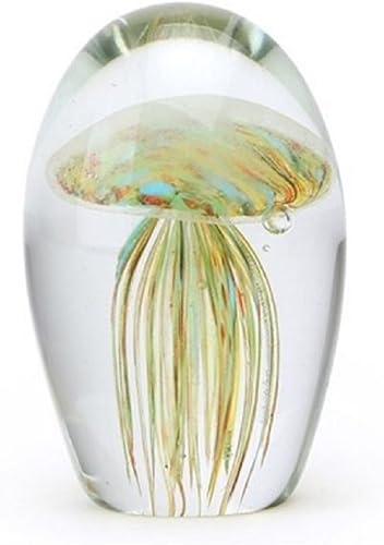 Miniatura 4 de Dynasty Gallery Orquídea Gold brilla en la oscuridad Medusa de vidrio soplado a mano pisapapeles