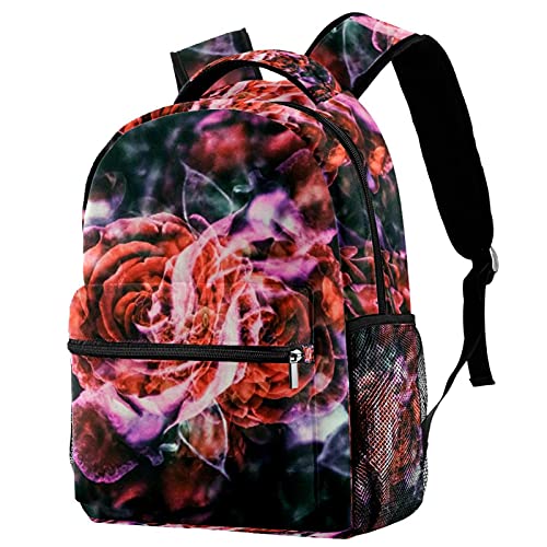 Sac à dos rose rétro avec porte-bouteille idéal pour voyage scolaire des enfants