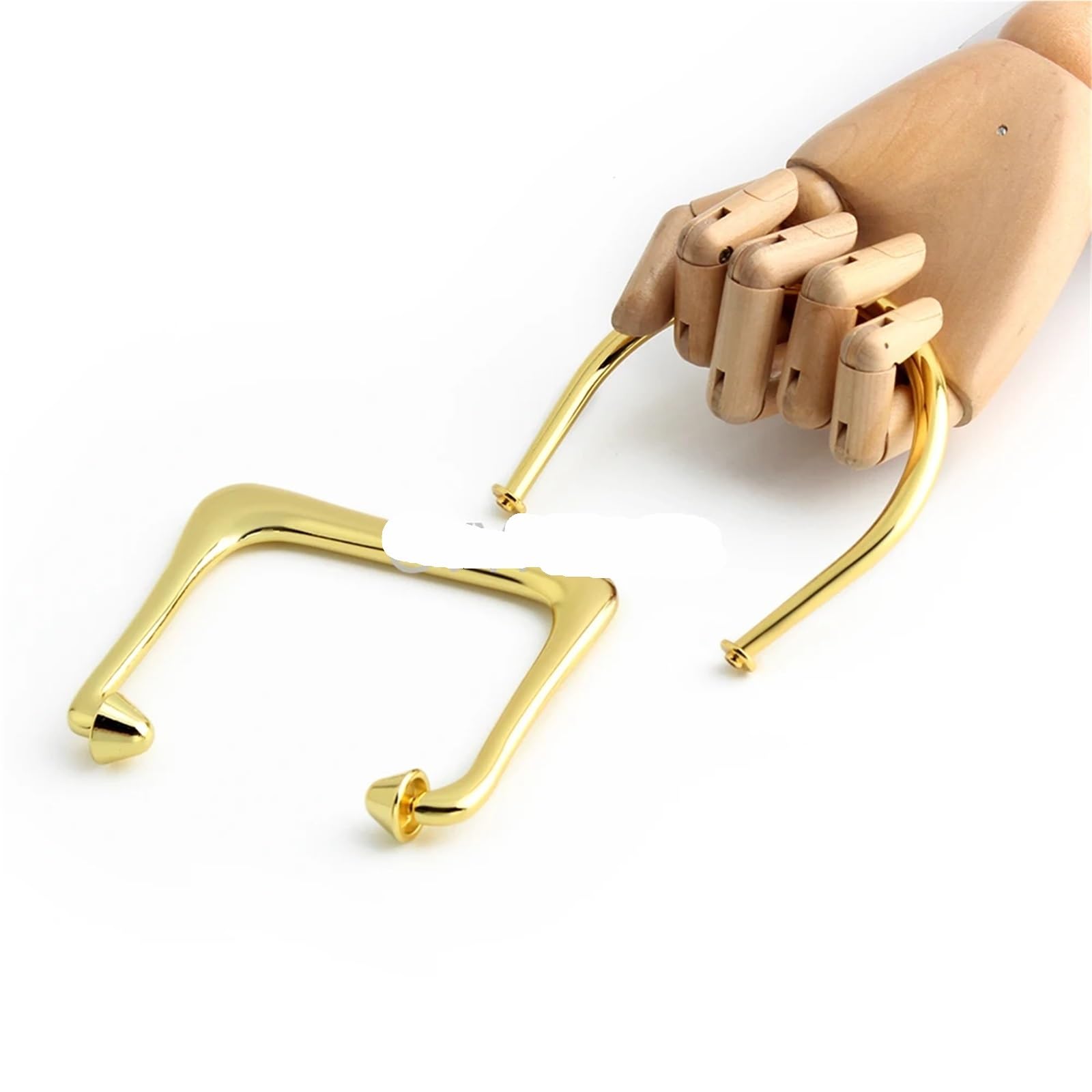 2 piezas de marco de metal for bolso de mujer, asas de bolso casual, correa de hombro cruzada, accesorios de repuesto hechos a mano(16cm k gold)