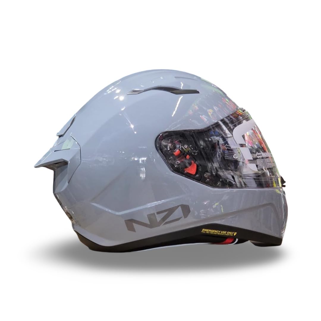 Casco Moto Integral NZI Freccia Nardo Grey Fibra de Vidrio + Visera Negra de Regalo Talla M