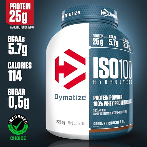 Dymatize ISO 100 Hydrolyzed Gourmet Chocolate 100 2264g - Whey Protein Hydrolysat + Isolat Powder - Image 3