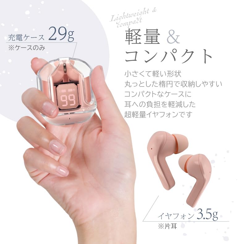 ワイヤレスイヤホン　Bluetooth5.3　通話　iPhone　Android ワイヤレスイヤホン Bluetooth5.3 iphone ブルートゥース ノイズ