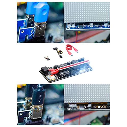 Fhdpeebu 1 stuk Pcie Riser uitbreidingskaart Pci-E 1X tot 16X 6Pin USB 3.0 60cm grafische verlengkabel kaart voor BTC… - Image 5