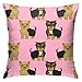Rvlaugoaa Poszewka na poduszkę Yorkshire Terrier uroczy pies zwierzę domowe dekoracyjne poszewki na poduszki miękkie poliestrowe poszewki na poduszki 45 x 45 cm