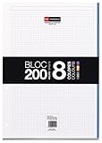 Papel extra opaco de 70 g Miquelrius - Recambio A4, 200 hojas (franjas de 8 colores), cuadrícula 5 mm, 4 taladros