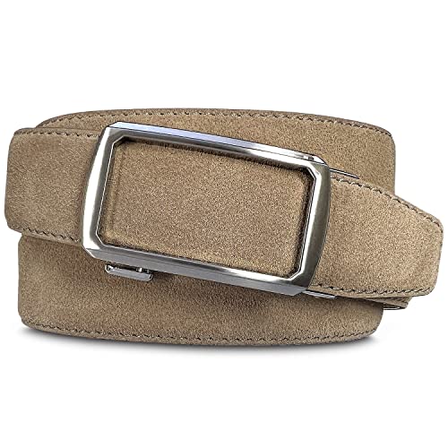 Men's Suede Leather Belt Genuine Leather Casual Dress Belt or Ratchet Belt Multi Color & Width Style