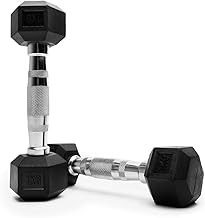 NORTHERN Hex Dumbbells Pair 1KG-10KG Pairs with Metal Handles Anti-Rolling Sports Weights Sets Home Gym Equipment Workout Fitness Hexagonal Rubber Coated Kit Weight Lifting Exercise Strength Training