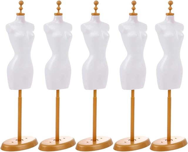 Healifty Doll Form Support Holder 5PCS Doll Dress Form Mannequin Clothes Gown Display Mini Mannequin Model Stand For Doll Display Holder Toy (White Doll Modle Stand) Doll Dress Form