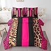 Feelyou Zebra Leopard Print Bedding Comforter Set 7pcs, Blue Polkadots Full Bedding Set