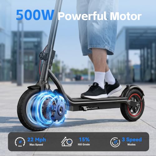 Image of Electric Scooter, 500W /750W Powerful Motor, 22 /25 MPH Top Speed & 23 /28 Miles Range, 9.3 inch /10 inch Tires, Foldable Commuter Scooter for Adults and Teens with Dual Braking,Cruise Control,APP Control