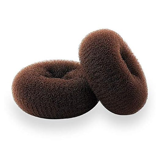 Hair Donut Bun Maker, Ring Style Bun, 2PCS Chignon Hair Medium Doughnut Shaper for Short and Thin Hair (Medium, 3 Inch/Brown)