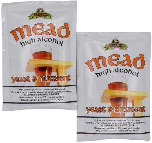 2x Hambleton Bard Bulldog Hefe + Nährsalz - 28g/25L - Bulldog Brew’s - Trocken Methefe - | Metwein | Weinhefe | Hefe Weißwein und Rotwein