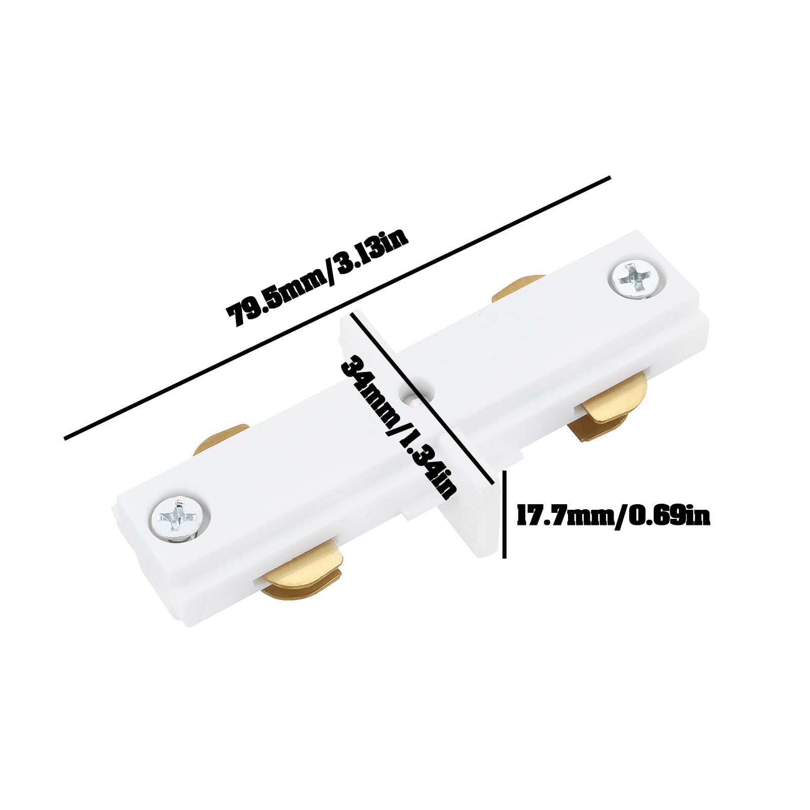 VGOL 4pcs White 120V H Series Single Circuit 3-Wire Track Connector Compatible with WAC Lighting H Track Systems - Image 3