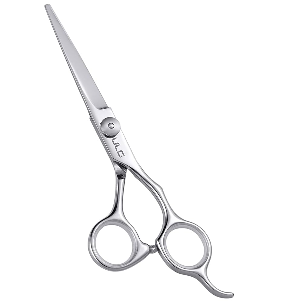 Hair Cutting Scissors, ULG Professional Hair Scissors 6.5 inch Right-Hand Razor Edge Barber Shears Salon Hair Cutting Shears Made of Japanese Stainless Steel, Hand Sharpened Silver