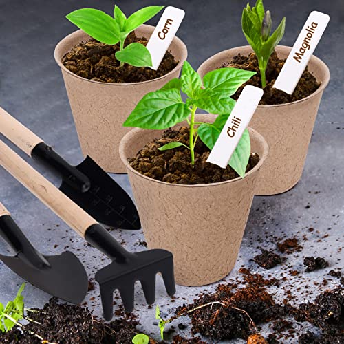 Nucandle 3” Peat Pots Seedling Pots Plant Starters Bulk 100 Pack Seed Starter Pots Biodegradable Plant Cups With Labels, Mini Seedling Tools For Garden Germination Nursery Pot #TOP6
