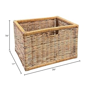 Sunset Trading Cottage 79 Tall Storage Cabinet Fully Assembled Freestanding 14 Narrow Bookshelf 6 Shelves 2 Drawers Rattan Basket Distressed White Solid Mahogany Wood