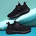 Zonkacen Boy's Girl's Lightweight Fashion Non Slip Solid Casual Sport Shoes for Spring Autumn Outdoor Mountaineering Walking Climbing Jogging Trekking Black Big Kid 5.5