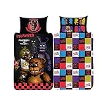 FNAF FIVE NIGHTS AT FREDDY'S Single Duvet Cover | Freddy Fazbear's Pizza Design | Officially Licensed Reversible Two Sided Design