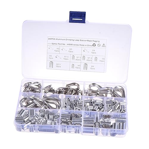 LAPYAPPE 240piezas Mangas De Crimpado Para Cables y Alambres Soporte Resistente y Ligero Uso Interiores y Exteriores Compatible Herramientas De Swaging y Cuerdas De Seguridad