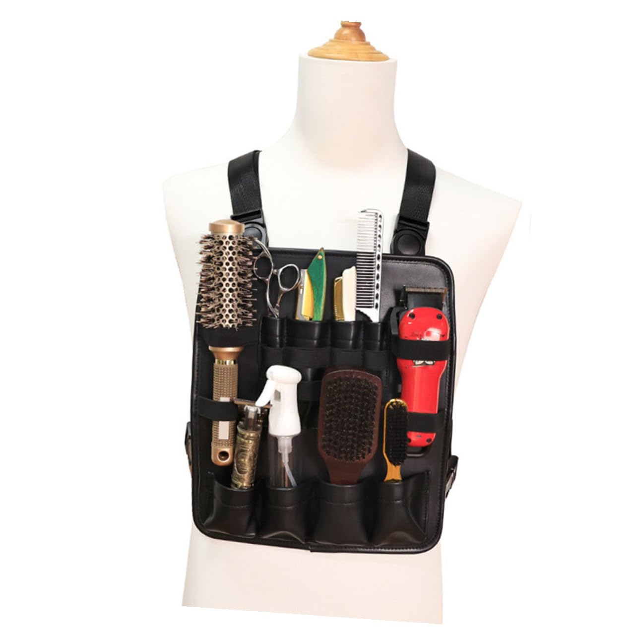 MAGICLULU Bolso de Pecho Ergonómico para Barbería con Correas Ajustables Diseño Elegante y Moderno Estuche Organizador para Tijeras Peines y Herramientas de Peluquería para Peluqueros y