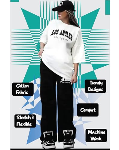 Image of My Swag Womens Printed Casual Co Ord Set T-Shirt & Trouser Outfit Night Suit Co Ord Set Comfortable Fit for Women & Girls