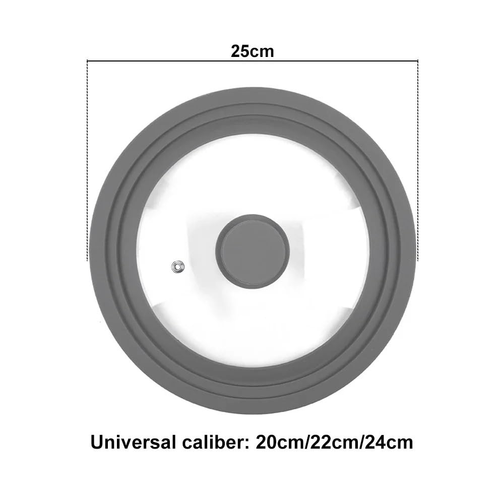 Coperchi Pentole,Coperchio Padella 20cm 22cm 24cm 26cm 28cm Coperchio for pentola visiva Coperchi in Vetro multifunzionali Coperchio for Padella Wok(22-24-26cm)
