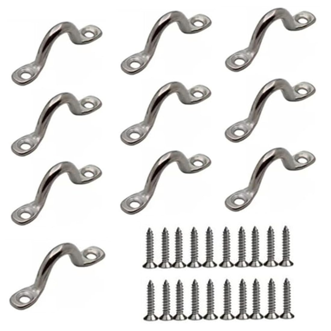 QLXHBOT Pad Eye,Deck Loop Pad Eye 316 Stainless Steel Bimini Boat Top PAD Eye Eye Straps, Tie Down, Kayak Deck Loops,6mm Pad Eye Bimini 2.4" Length,