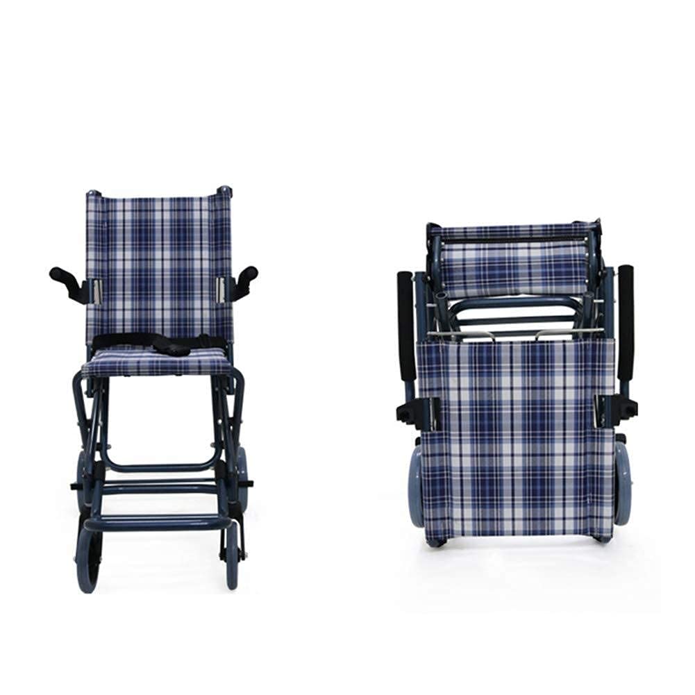 Sillas de Ruedas Silla de Ruedas Plegable Portátil, Silla de Ruedas Ligera Autopropulsada Aluminio/B