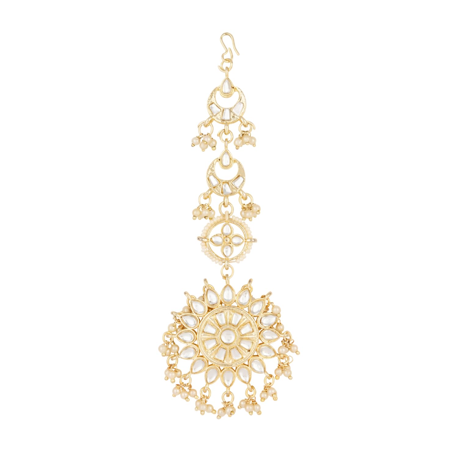 I Jewels Gold Plated Traditional Kundan & Pearl Handcrafted Maang Tikka For Women/Girls (E2139W) (B0D2LDBDLH) Amazon Price History, Amazon Price Tracker