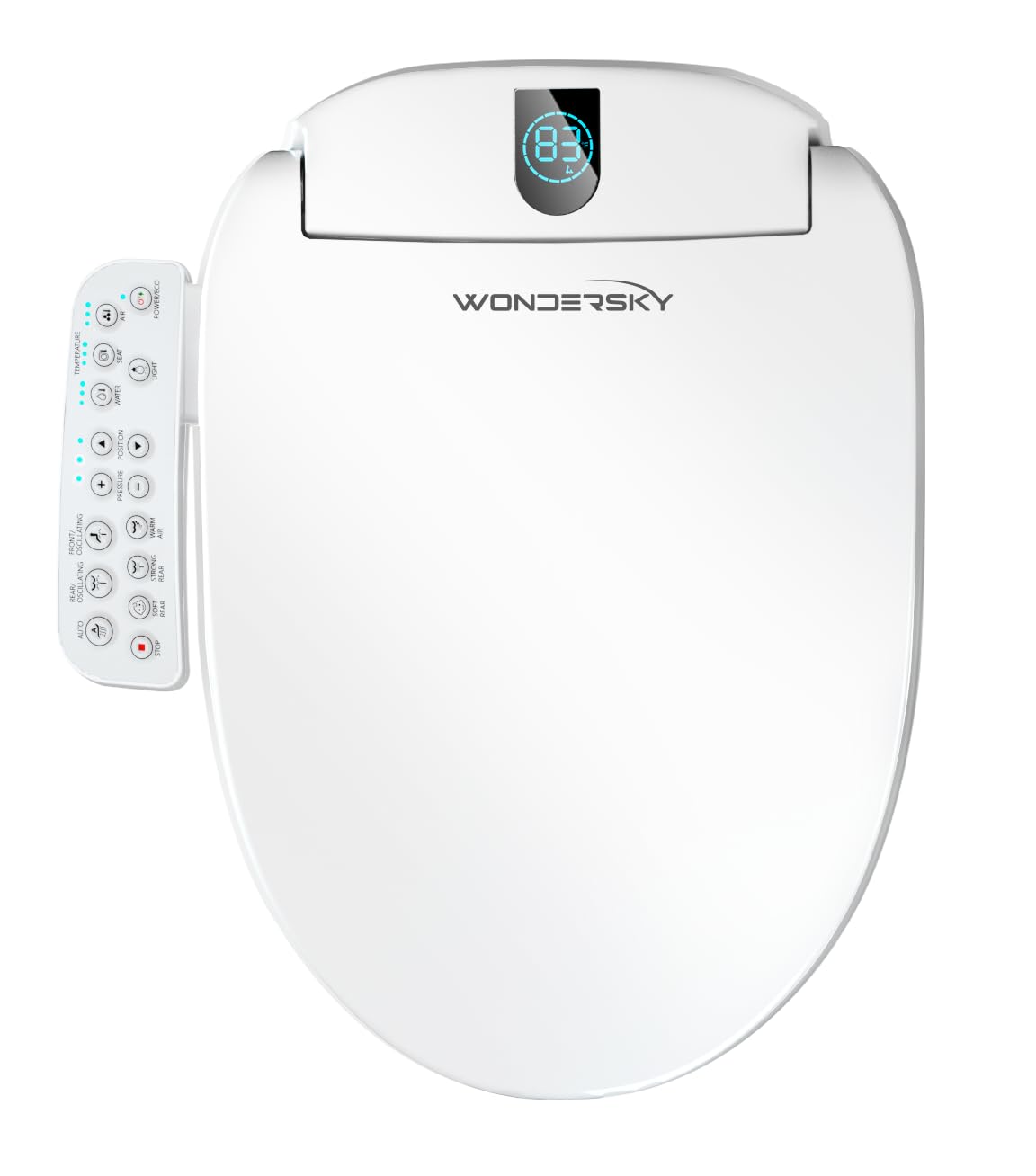 WONDERSKY Elongated Bidet Toilet Seat Smart Heated Toilet Seat with Warm Water and Dryer Soft Close Bidet Seat