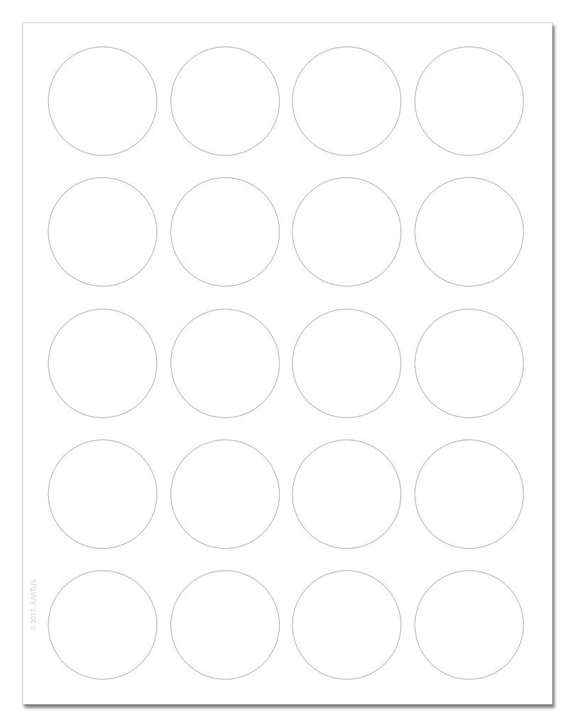 Standard White Matte Circle Labels, 1.75 Inch Diameter, with Downloadable  Template and Printing Instructions, 10 Sheets, 200 Labels (XR75)