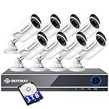 DEFEWAY 8CH Security Camera System HD-TVI Full 1080P Video DVR Recorder with 8X HD 1920TVL 1080P Outdoor Indoor Weatherproof CCTV Cameras 1TB Hard Drive,Motion Alert, Smartphone Remote Access