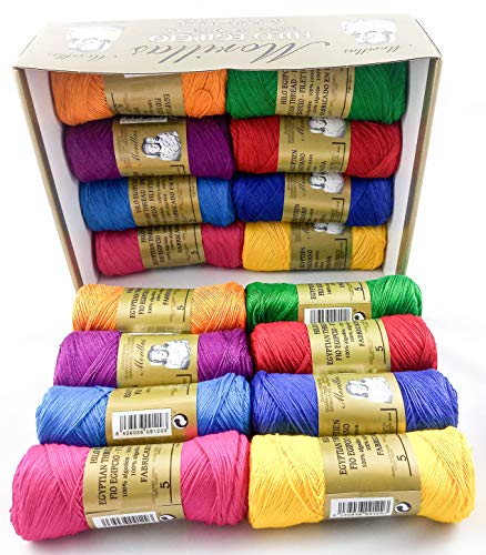 ▷ Pack de 16 Zepelines Ne 5/2 surtido colores oscuros de algodón perlé 100% egipcio mercerizado Cover