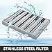 VBENLEM Pack of 6 Hood Filters 19.5W x 15.5H Inch, 430 Stainless Steel 5 Grooves Commercial Hood Filters, Range Hood Filter for Grease Rated Commercial Kitchen Exhaust Hoods