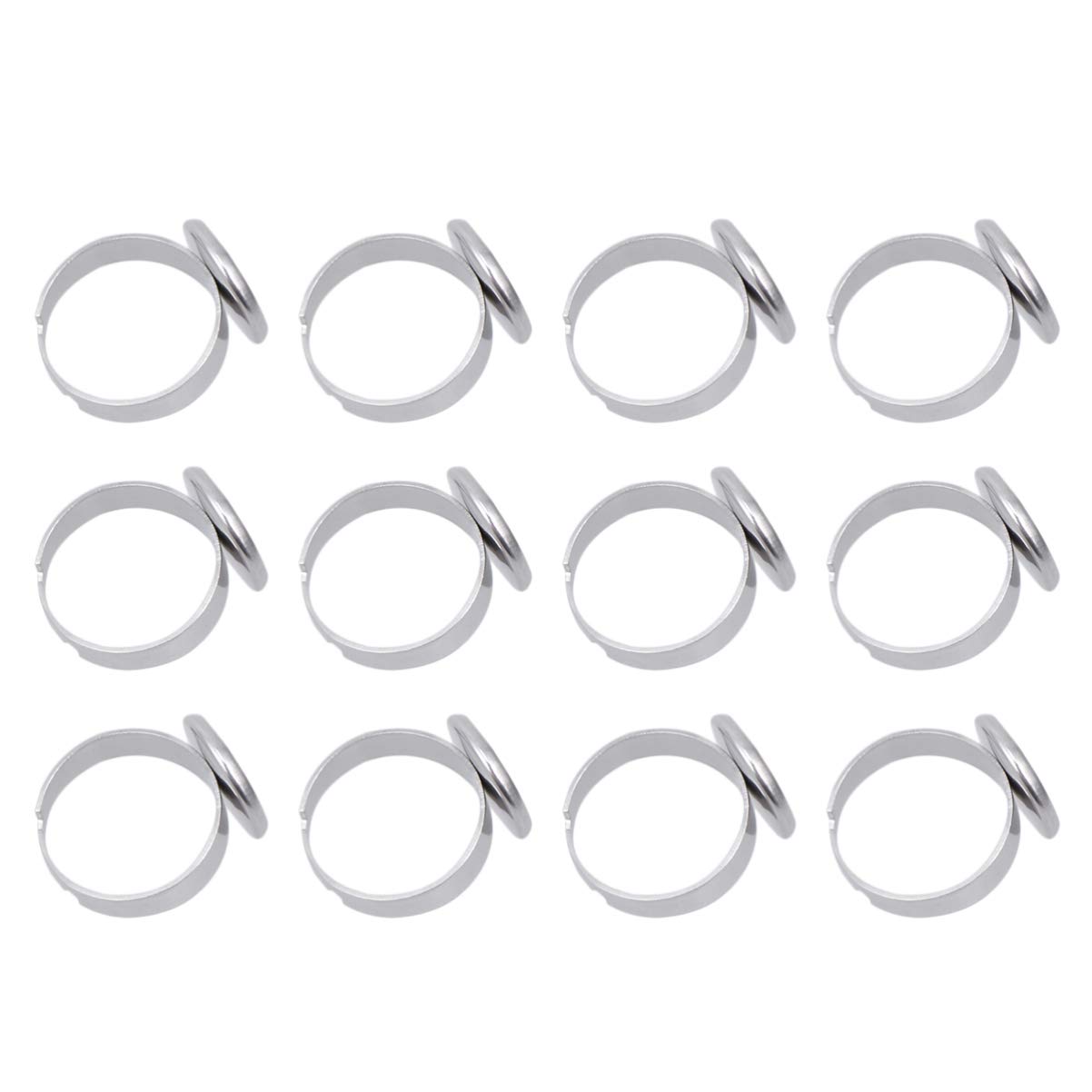 Healifty Anelli Aperti Regolabili In Acciaio 14k – Set Di Anelli Decorativi Per Essenziali E Diffusori – Design Semplice Per Feste E Regali - 2