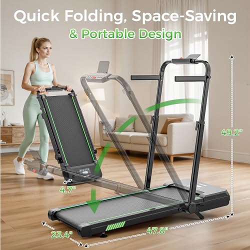 Image of AKLUER Walking Pad Treadmill with 12% Auto Incline Adjustable Handlebar