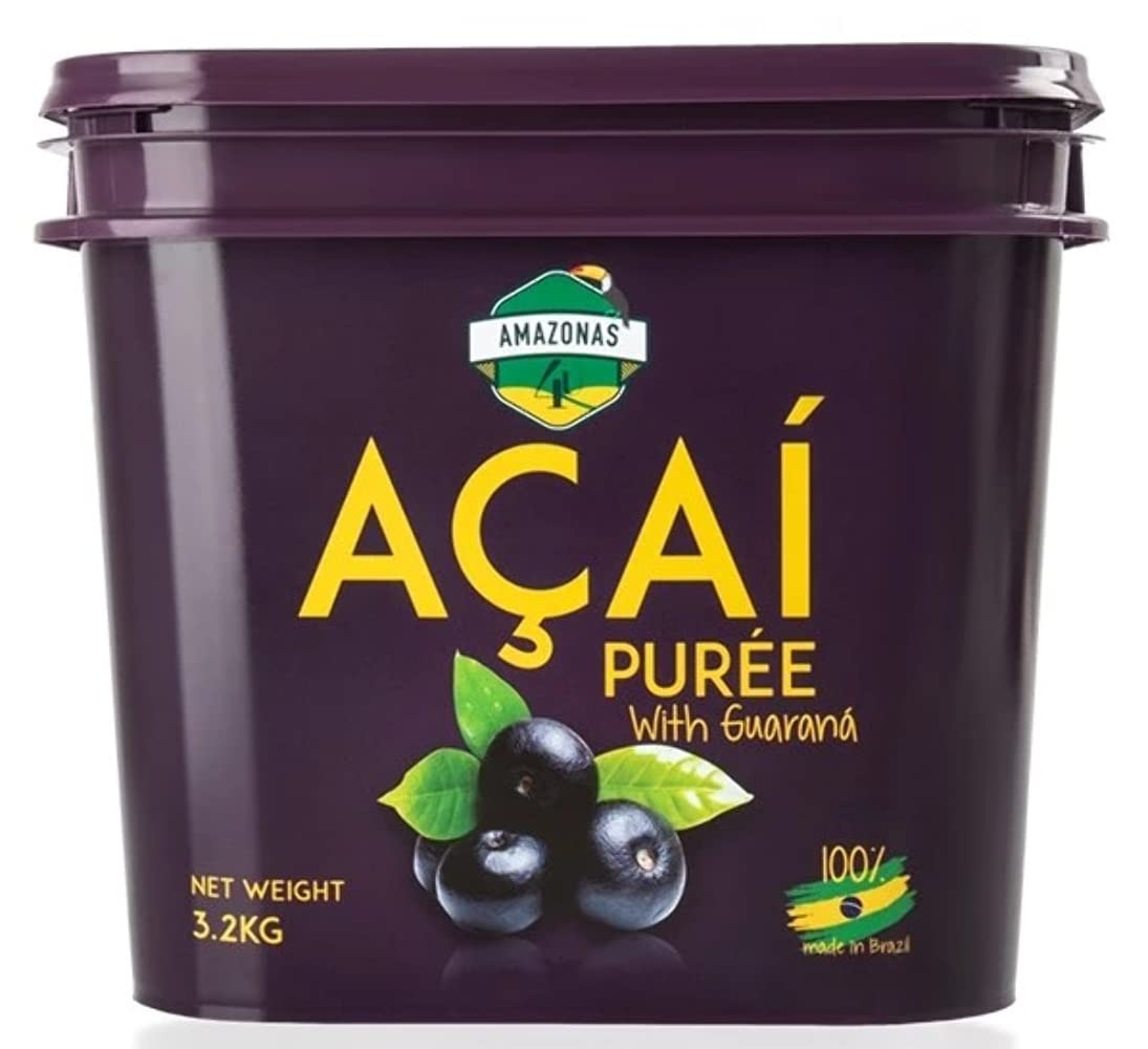 AMAZONAS4U Acai Puree with Guarana Frozen Fruit Puree, 3.2kg Buy Online in United Arab Emirates