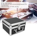 Hard Drive Case 2.5inch 20 Bay, HDD Storage Box Suitcase with Security Lock and Cushioning Pad, Shockproof Waterproof External Hard Drive Carrying Case, Black