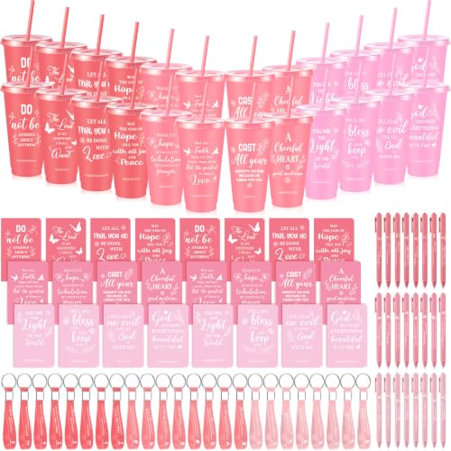 Hollowfly 24 Set/96 Pcs Christmas Christian Church Gifts(Gradient Pink)